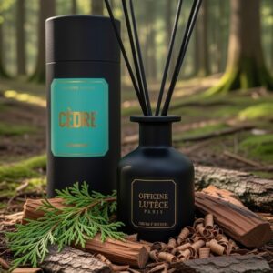 Diffuseur à bâtonnets cèdre flacon noir mat